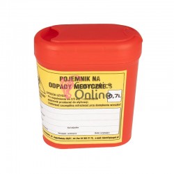 Recipient container din plastic 0.7 litri pentru deseuri medicale intepatoare / taioase, art ACP 144706